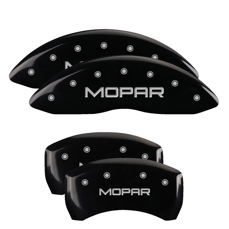 MGP Front set 2 Caliper Covers Engraved Front MGP Black finish silver ch