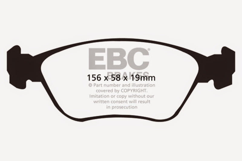 Plaquettes de frein avant Yellowstuff EBC 98-05 Volvo C70 2.3 Turbo T5 (roues de 16 pouces)