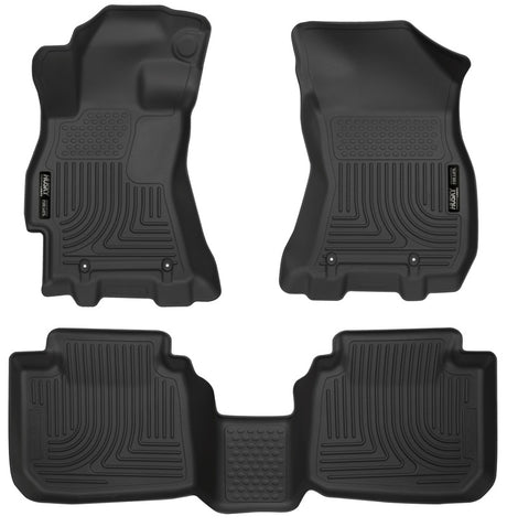 Revêtements de sol avant et 2e siège noirs Husky Liners pour Subaru Legacy/Outback 2015 Weatherbeater