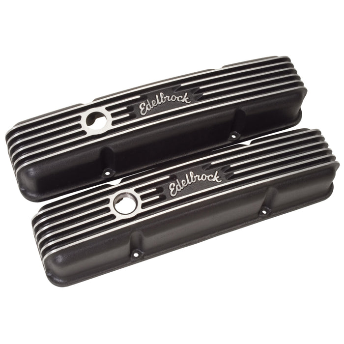 Couvercle de soupape Edelbrock Classic Series Chevrolet 1959-1986 262-400 CI V8 Noir