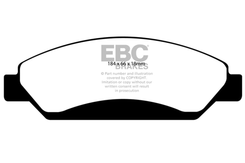 Plaquettes de frein avant EBC 07 Cadillac Escalade 6.2 2WD Greenstuff