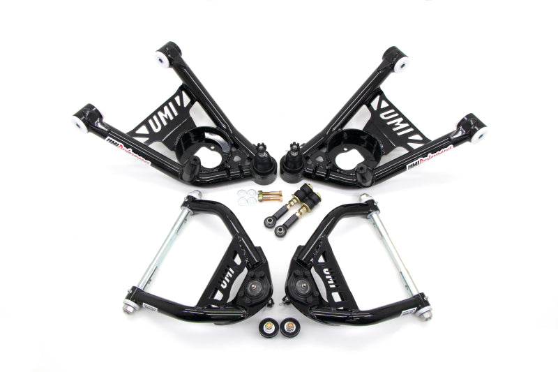 Kit de bras triangulaires avant supérieur et inférieur tubulaires UMI Performance 64-72 GM A-Body - Bagues Delrin