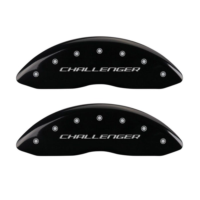 MGP 4 Caliper Covers Engraved Front & Rear Block/Challenger Black finish silver ch