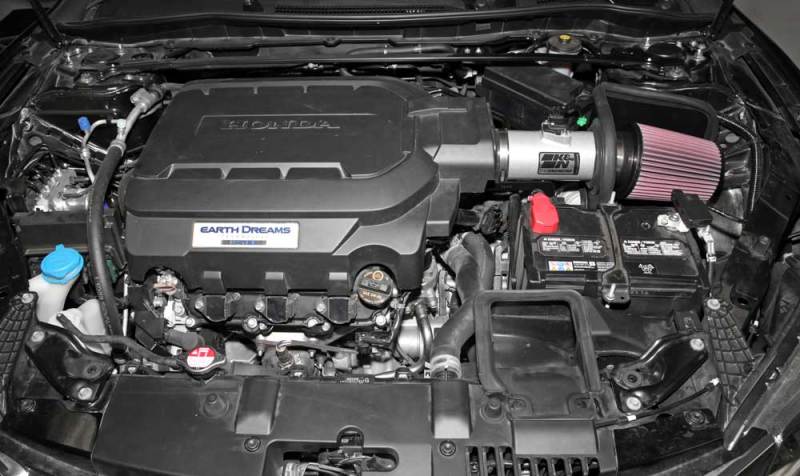 Système d'admission d'air K&amp;N 13-14 Honda Accord 3.5L V6 69 Series Typhoon - Kit d'admission d'air froid argenté