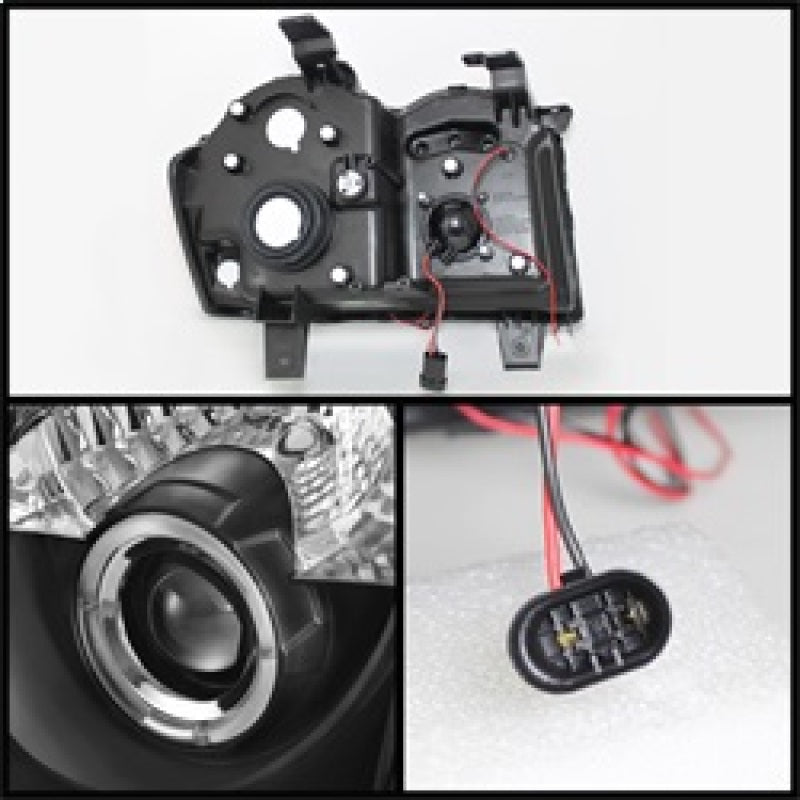 Phares de projecteur Spyder Jeep Grand Cherokee 08-10 LED Halo LED Blk Low 9006 PRO-YD-JGC08-HL-BK