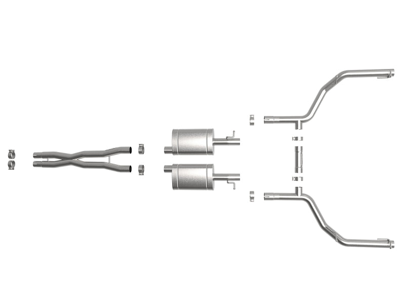 Échappement arrière du catalyseur aFe MACH Force-Xp 2-1/2 po 304 SS 15-19 Dodge Challenger V6-3,6 L - Embout brut