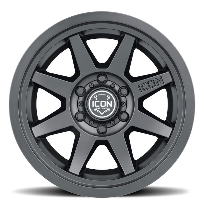 Roue ICON Rebound SLX 17x8,5 6 x 135 6 mm de déport 5,75 pouces BS 87,1 mm d'alésage noir satiné