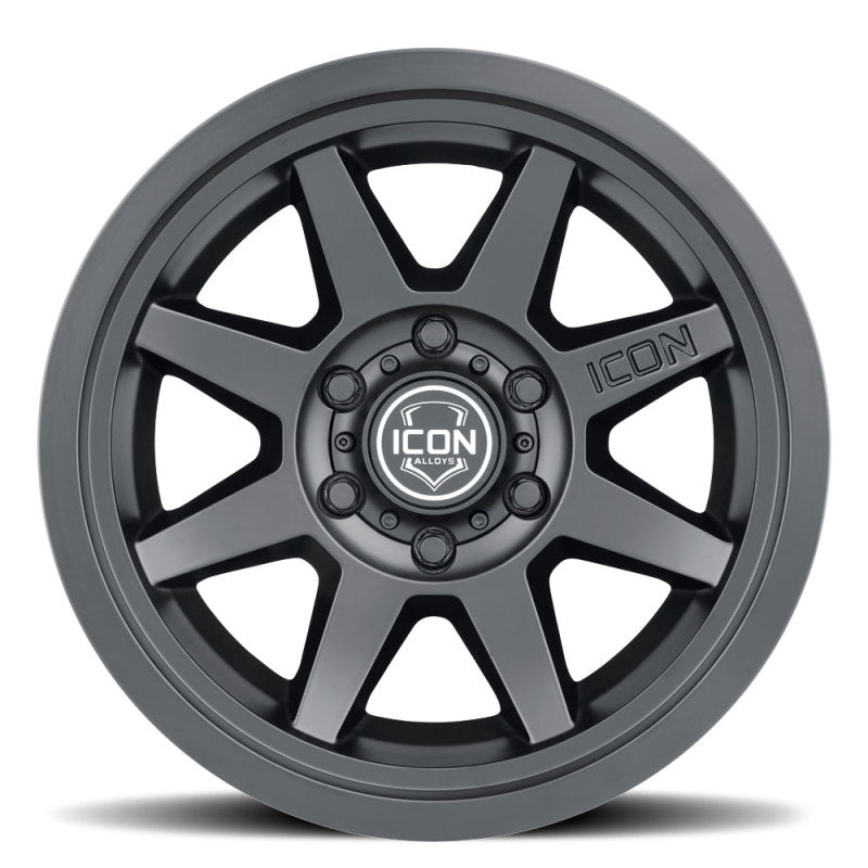Roue ICON Rebound 17x8,5 6x5,5 25 mm de déport 5,75 pouces BS 95,1 mm d'alésage noir satiné