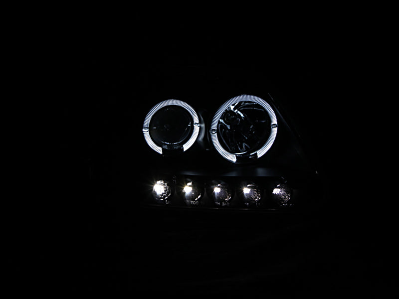 Phares de projecteur ANZO 1997.5-2003 Ford F-150 avec halo et LED noir 1 pièce