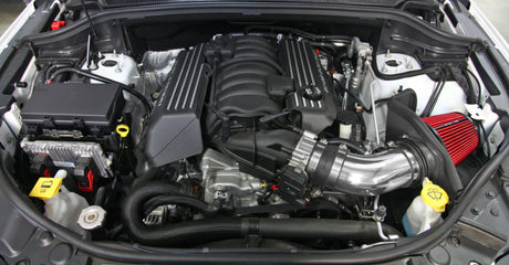 Kit d'admission d'air pour Jeep Grand Cherokee V8-6.4LF/I Spectre 12-18 - Poli avec filtre rouge