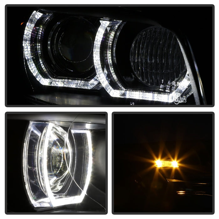 Phares de projecteur Spyder 08-10 BMW F92 Série 3 - LED DRL - Noir (PRO-YD-BMWE9208-DRL-BK)