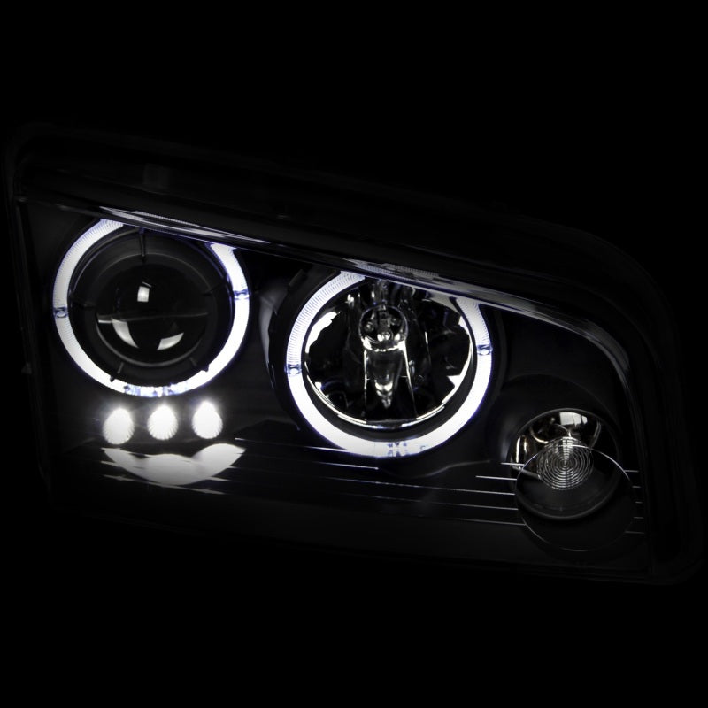 Phares de projecteur ANZO 2006-2010 Dodge Charger avec halo noir