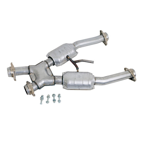 BBK 94-95 Mustang 5.0 Short Mid X Pipe avec convertisseurs catalytiques 2-1/2 pour collecteurs à tube long BBK