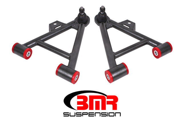 BMR 79-93 Mustang Lower Non-Adj. A-Arms (Coilover Only) w/ STD. Ball Joint (Poly) - Black Hammertone BMR Suspension