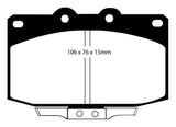 Plaquettes de frein avant Bluestuff EBC 86-89 Mazda RX7 2.4 (1.3 Rotary) (disques arrière ventilés)
