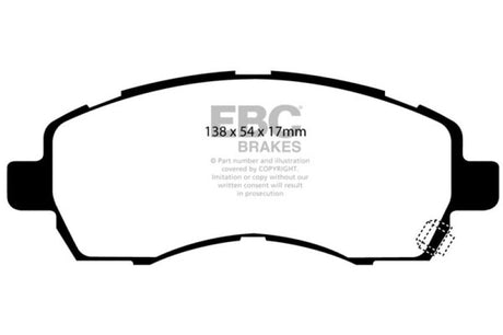 Plaquettes de frein avant EBC 97-98 Subaru Impreza 1.8 Greenstuff