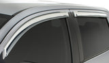 Déflecteur de vent latéral Tape-Onz pour camionnette Toyota Tundra à cabine multiplace allongée Stampede 2007-2019, 4 pièces - Chrome