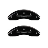 MGP 4 Caliper Covers Engraved Front & Rear Style 2/Chrysler Wing Black finish silver ch