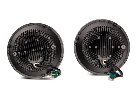 Phares à DEL Raxiom 07-18 Jeep Wrangler JK Axial 7 pouces avec clignotants DRL - Boîtier noir (transparent)