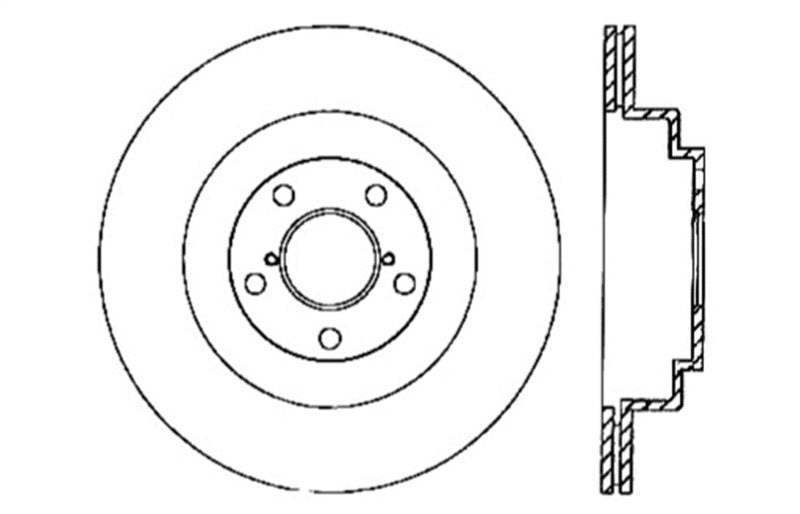 Rotor arrière gauche rainuré et percé StopTech 06-07 Subaru Impreza WRX (sauf STi)