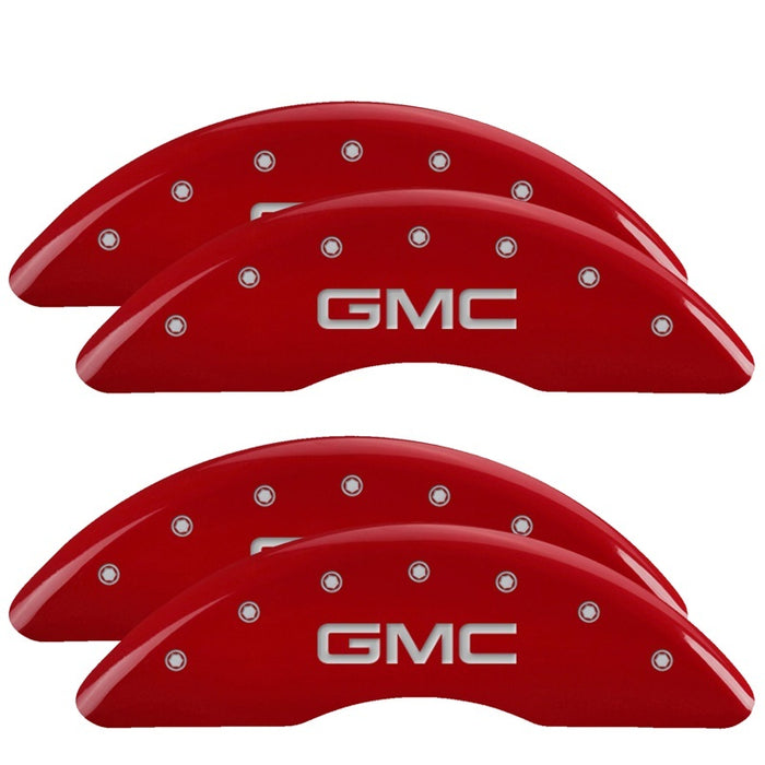 MGP 4 Caliper Covers Engraved Front & Rear Style 1/Chrysler Wing Red finish silver ch