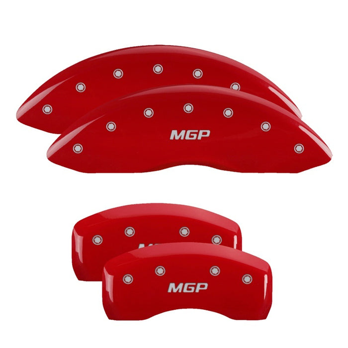 Couvre-étriers MGP 4 gravés avant et arrière cercle K/Kia finition rouge argent ch