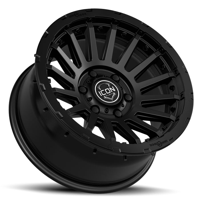 Roue ICON Recon Pro 17x8,5 6 x 5,5 25 mm Offset 5,75 pouces BS Noir satiné