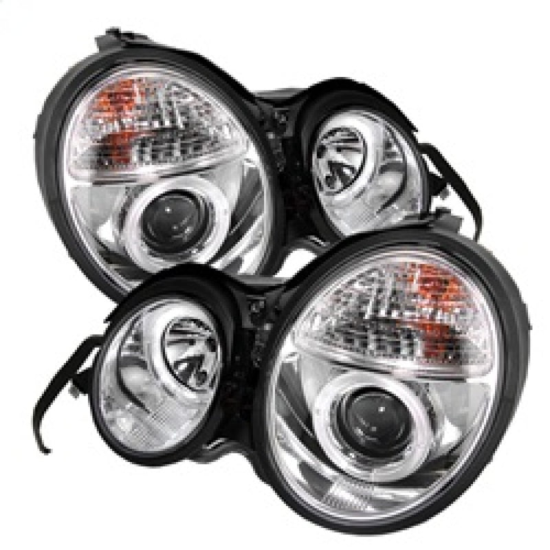 Phares de projecteur Spyder Mercedes Benz Classe E 95-99 LED Halo Chrm PRO-YD-MBW21095-HL-C