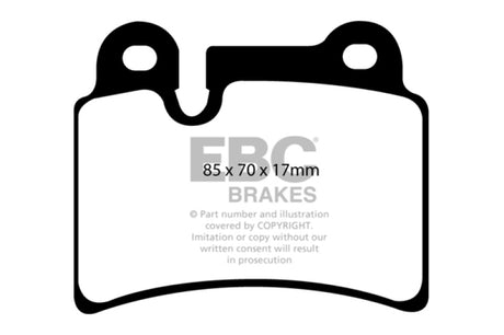 Plaquettes de frein arrière Ultimax2 EBC 06-09 Volkswagen Touareg 3.6 (2 trous de broche en haut de la plaque arrière)