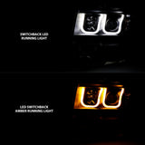 Phares de projecteur ANZO 2009-2014 Ford F-150 avec interrupteur en U noir et ambre