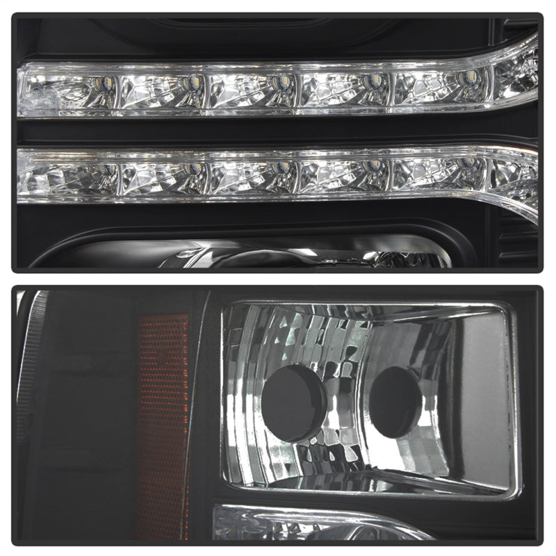 Phares de projecteur Spyder Chevy Silverado 1500 07-13 V2 - LED DRL - Noir PRO-YD-CS07V2-DRL-BK