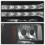 Phares de projecteur Spyder Chevy Silverado 1500 07-13 V2 - LED DRL - Noir PRO-YD-CS07V2-DRL-BK