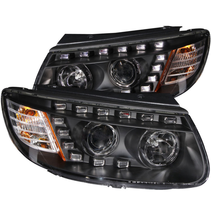 Phares de projecteur ANZO 2007-2007 Hyundai Santa Fe avec LED noir