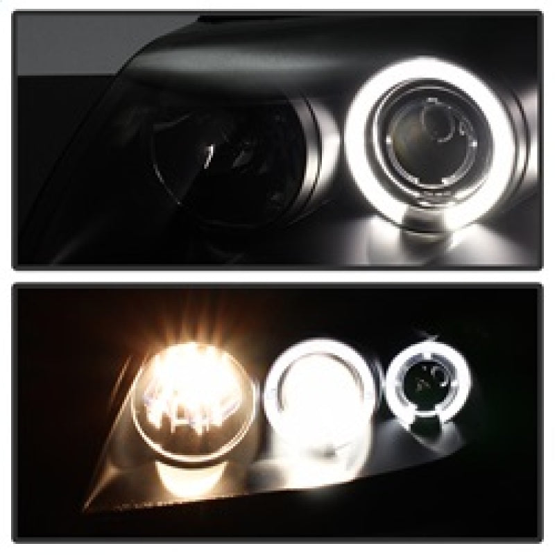Phares de projecteur Spyder Ford Mustang 99-04 LED Halo Blk Smke PRO-YD-FM99-1PC-AM-BSM