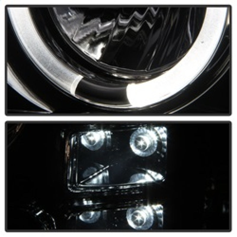 Phares de projecteur Spyder GMC Sierra 1500/2500/3500 07-13 LED Halo- LED Smoke PRO-YD-GS07-HL-SM