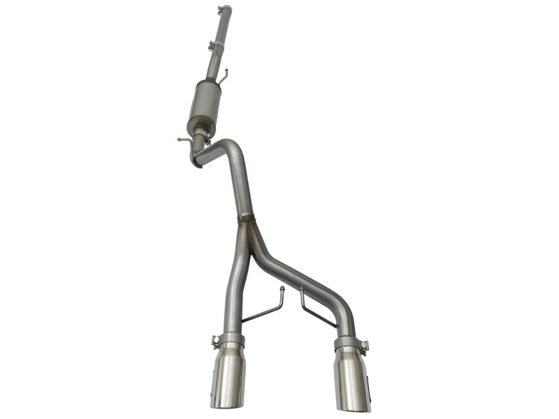 Échappement aFe Rebel Series CB 2,5 pouces à double sortie centrale SS avec embout poli 07-15 Jeep Wrangler 3,6 L/3,8 L V6