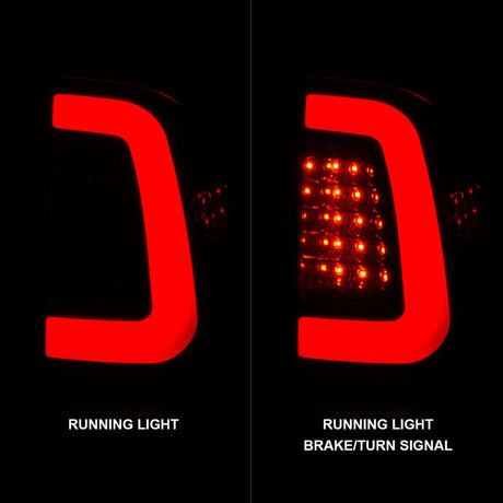 Feux arrière à LED ANZO 2008-2016 Ford F-250 Boîtier chromé Lentille fumée (paire)