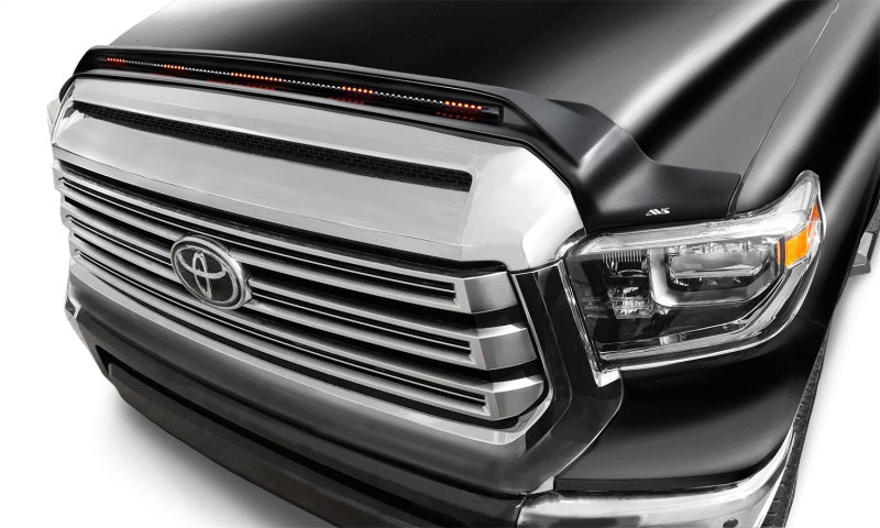 AVS 19-21 Toyota Tundra Aeroskin LightShield Pro Color-Match Hood Protector - Midnight Black Metal