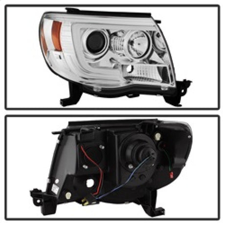 Phares de projecteur Spyder Toyota Tacoma 05-11 - Barre lumineuse DRL - Chrome PRO-YD-TT05V2-LB-C