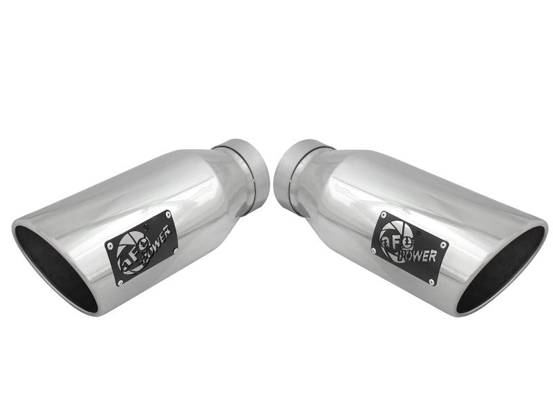 Échappement arrière DPF en acier inoxydable 409 de 4 po à grand alésage aFe HD avec embouts polis pour camions diesel Ford 15-16