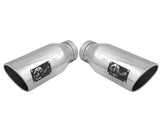 Échappement arrière DPF en acier inoxydable 409 de 4 po à grand alésage aFe HD avec embouts polis pour camions diesel Ford 15-16