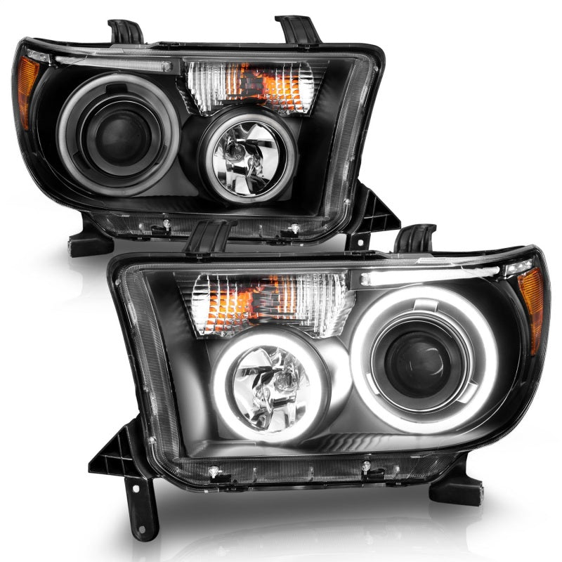 Phares de projecteur ANZO 2007-2013 Toyota Tundra avec halo noir (CCFL)
