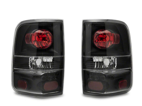 Feux arrière de style européen Raxiom 04-08 Ford F-150 Styleside - Boîtier noir - Lentille rouge/transparente