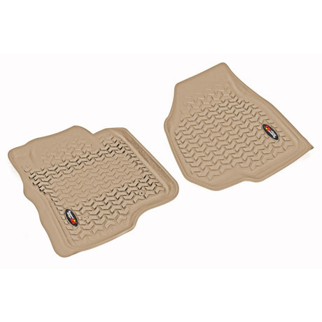Revêtement de plancher avant Rugged Ridge Tan 2011-2012 Ford F-250 / F-350 Regular / Extended