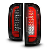 Feux arrière à LED ANZO 15-21 GMC Canyon avec barre lumineuse rouge, boîtier noir/lentille transparente