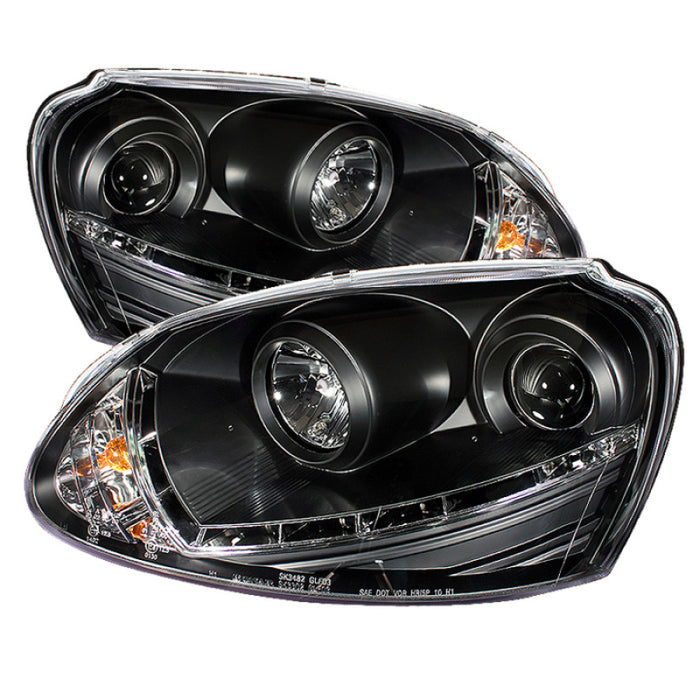 Spyder Volkswagen GTI 06-09/Jetta 06-09 Modèle Xénon/HID uniquement - DRL Noir PRO-YD-VG06-HID-DRL-BK