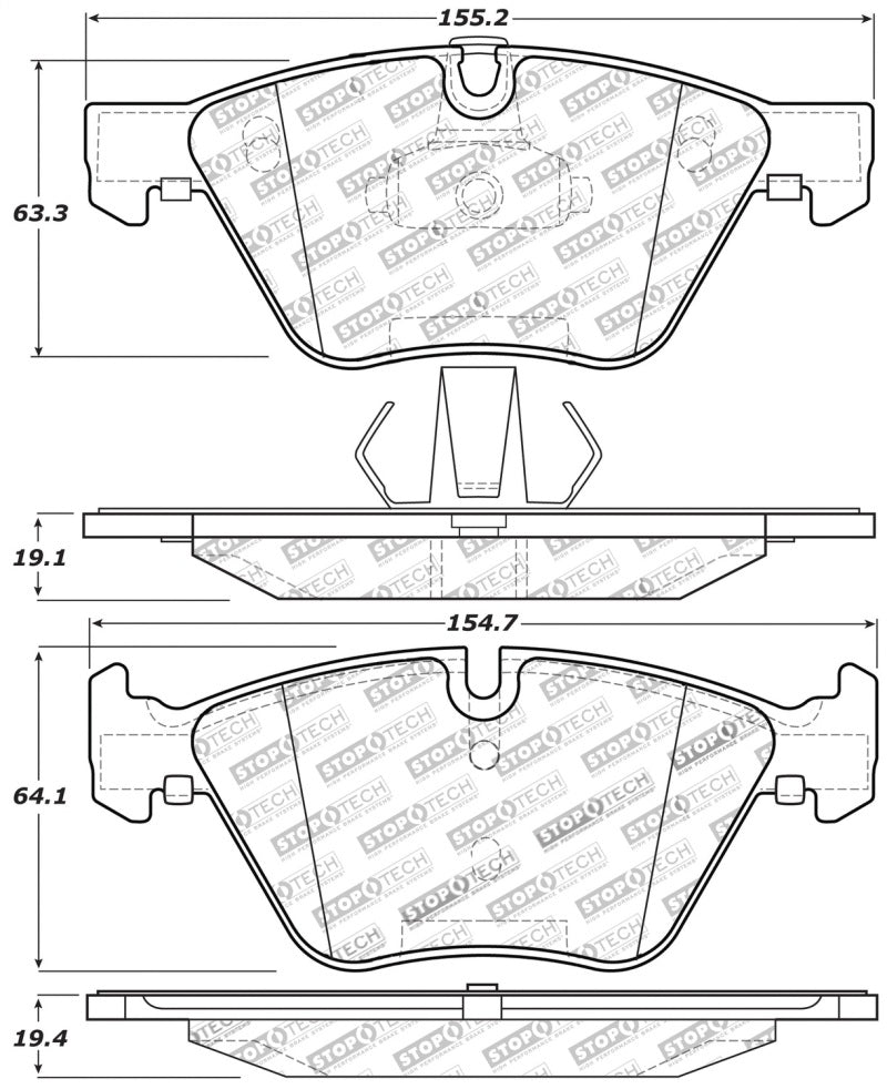 Plaquettes de frein avant StopTech Performance 12 BMW X1 / 09-13 Z4 / 06 Série 325 (sauf E90)