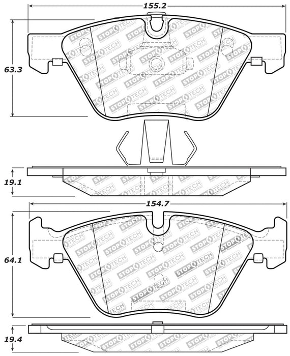 Plaquettes de frein avant StopTech Performance 12 BMW X1 / 09-13 Z4 / 06 Série 325 (sauf E90)