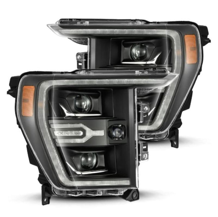 Phares de projecteur AlphaRex 21-22 Ford F150 Luxx-Series noirs avec Activ Light/Seq Signal