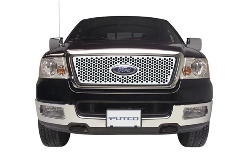 Grilles en acier inoxydable Putco 04-08 Ford F-150 (calandre en nid d'abeille) avec découpe de logo